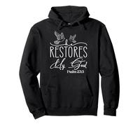 Él Restaura Mi Alma Salmo 23:3 Diseño Espiritual Sudadera con Capucha