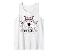 Él restaura mi Alma Salmo Cristiano religioso 23 3 Mariposa Camiseta sin Mangas