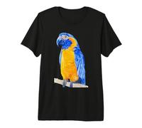 El Retrato de Loro Acuarela Guacamayo de Garganta Azul Camiseta Premium