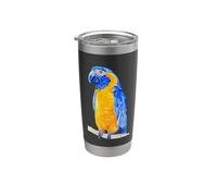 El retrato de loro acuarela guacamayo de garganta azul Vaso térmico de acero inoxidable de doble pared