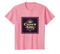 El Rey Corona Jesús es el Rey Regal Fe Cristiana Camiseta, Niños, Rosado, 8 años