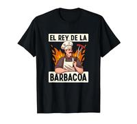 El Rey De La Barbacoa Divertido Carne Bistec BBQ Refranes Camiseta, Hombre, Negro, 5XL