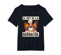 El Rey De La Barbacoa Divertido Carne Bistec BBQ Refranes Camiseta, Mujer Tallas Grandes, Negro, 6XL Grande