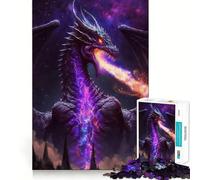 El Rey Dragón Cósmico, Rompecabezas de 1000 Piezas para Adolescentes, Rompecabezas Wise Think Toy, Divertido y Sencillo, Corte preciso, Selección de Deseos de Santa Claus 38x52cm