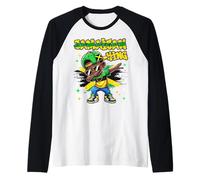 El Rey jamaiquino se Lleva la Bandera de Jamaica Pride Jamaica para niños Camiseta Manga Raglan