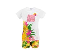 El Rey Leon Conjunto 2 Piezas para Niña, Diseño Simba Pijama Algodón Suave, Camiseta y Pantalón Corto, Talla 6 Años - Blanco