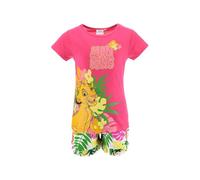 El Rey Leon Conjunto 2 Piezas para Niña, Diseño Simba Pijama Algodón Suave, Camiseta y Pantalón Corto, Talla 6 Años - Rosa