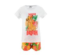 El Rey Leon Pijamas para Niñas, Diseño Simba Camiseta y Pantalón Corto Conjunto 2 Piezas para Niñas, Talla 3 Años - Blanco