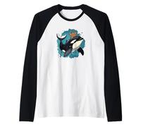 El rey marino definitivo en esta obra de arte de orca Camiseta Manga Raglan