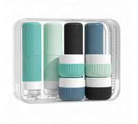 El Rey Pelayo Kit de viaje Botellas rellenables de silicona suave para líquidos o cremas 90ml/30ml, ideal para viajes, gimnasio, playa o avión, resistentes y sin fugas para tus escapadas (Azul, 8 uds)