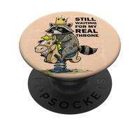 El Rey sarcástico de Mapache Espera Humor del Trono Real PopSockets PopGrip Adhesivo