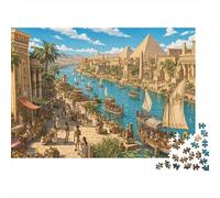 El río Nilo en el Antiguo Egipto Puzzle 1000 Piezas, Desafío de Difícil