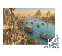 El río Nilo en el Antiguo Egipto Puzzle 1000 Piezas, Juego de Relajante