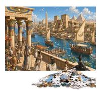 El río Nilo en el Antiguo Egipto Puzzle De Madera 500 Piezas Adultos Y Niños,14 Años+,Anti-estrés,Reto Pirámide,Rompecabezas,Regalo Ideal,Relax,Madera,Deco Pared,Desafío,Educativo (52x38cm)