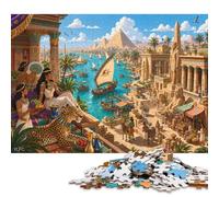 El río Nilo en el Antiguo Egipto Puzzle De Madera 500 Piezas Adultos Y Niños,Anti-estrés,Reto Pirámide,Rompecabezas,Deco Pared,Regalo Ideal,14 Años+,Relax,Desafío,Madera,Educativo (52x38cm)