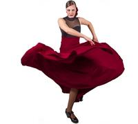 El Rocio desde 1980 Falda de Flamenco de 8 Godet de Cintura Alta (FR/ES, Letras, XS, Regular, Regular, Burdeos)