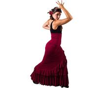 El Rocio desde 1980 Falda Flamenca Modelo Salón Cintura Alta (FR/ES, Letras, XS, Regular, Regular, Burdeos)