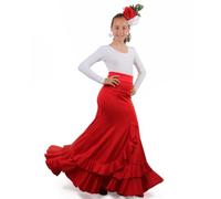 El Rocio desde 1980 Faldas De Flamenco para Niñas Modelo Salón (FR/ES, Edad, 6 años, Regular, Rojo)