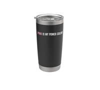 El rosa es mi identidad de liderazgo femenino de color de poder Vaso térmico de acero inoxidable de doble pared