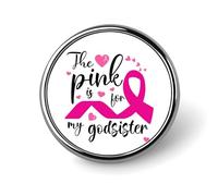 El rosa es para mi madrina. Conjuntos de pines esmaltados. Lucha contra el cáncer. Pines de guerreros con cinta rosa para mochilas. Pins de cinta rosa para supervivientes de cáncer. Conjunto de pin