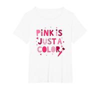 El Rosa es Solo un Color: Arte tipográfico lúdico Camiseta, Mujer Tallas Grandes, Blanco, 2XL Grande