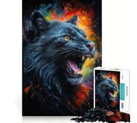 El Rugido del Gato Negro Rompecabezas de 1000 Piezas para Adolescentes Juego Inteligente para Relajarse Patrón de ensamblaje Lista de Deseos de Papá Noel 38x52cm
