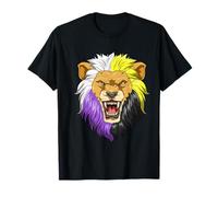 El Rugido del Poder del Orgullo del León No Binario Enby Camiseta