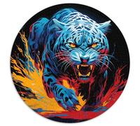El Rugido del Tigre Azul, Estilo de Arte Digital 1000 Piezas Puzzle Juegos Creativos Rompecabezas Redondo Presión Reducida Juguetes Familiar Puzzle Difícil 1000pcs (67.5x67.5cm)