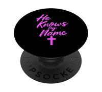 Él Sabe mi Nombre Biblia Dios religioso Jesús Isaías 43:1 Orar PopSockets PopGrip Adhesivo