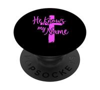 Él Sabe mi Nombre Biblia Dios religioso Jesús Isaías 43:1 Orar PopSockets PopGrip Adhesivo