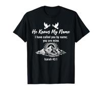 Él Sabe mi Nombre Isaías 43 1 Cita de fe Cristiana Montaña Camiseta