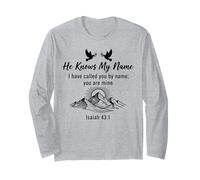 Él Sabe mi Nombre Isaías 43 1 Cita de fe Cristiana Montaña Manga Larga
