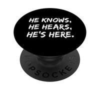 Él Sabe Que oye Que está aquí Dios fe Cristiana Jesús PopSockets PopGrip Adhesivo