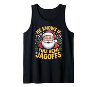 Él Sabe si Yinz ha Sido Jagoffs Pittsburgh Yinzer Navidad Camiseta sin Mangas