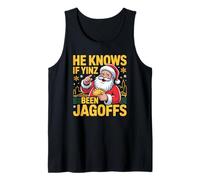 Él Sabe si Yinz ha Sido Jagoffs Pittsburgh Yinzer Navidad Camiseta sin Mangas