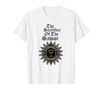 El Sacrificio del Dios religioso Cristiano Salvador Camiseta gráfica económica, Hombre, Blanco, M