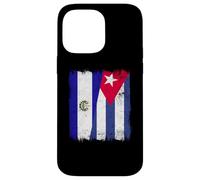 El Salvador Cuba Media Bandera Patrimonio Cubano Salvadoreño Carcasa para iPhone 14 Pro MAX