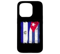 El Salvador Cuba Media Bandera Patrimonio Cubano Salvadoreño Carcasa para iPhone 15 Pro