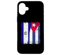El Salvador Cuba Media Bandera Patrimonio Cubano Salvadoreño Carcasa para iPhone 16 Plus