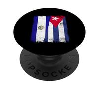 El Salvador Cuba Media Bandera Patrimonio Cubano Salvadoreño PopSockets PopGrip Adhesivo