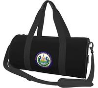 El Salvador Escudo de Armas Equipaje de Viaje Bolsa de Lona Bolsa de Lona Plegable con Ruedas Deportivas, Negro