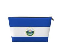 El Salvador - Neceser de viaje de cuero, organizador de accesorios de maquillaje reutilizable, bolsa con cremallera para almacenamiento diario, color dorado, talla única