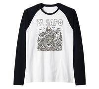 EL Sapo Rana Mexicana del Desierto Sonora Curación Espiritualidad Yoga Camiseta Manga Raglan