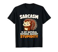 El Sarcasmo es mi Defensa Natural contra la Estupidez puercoespín Camiseta gráfica económica, Hombre, Negro, L