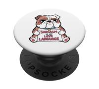 El Sarcasmo es mi lenguaje de Amor Bulldog Divertido PopSockets PopGrip Adhesivo