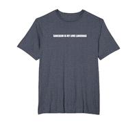El Sarcasmo es mi lenguaje de Amor Camiseta, Hombre Tallas Grandes, Azul Jaspeado, 5X Alto