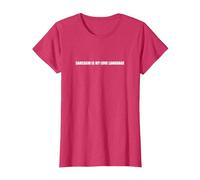 El Sarcasmo es mi lenguaje de Amor Camiseta, Mujer, Rojo Jaspeado, S