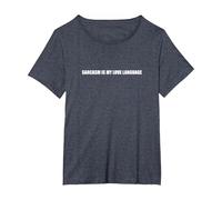 El Sarcasmo es mi lenguaje de Amor Camiseta, Mujer Tallas Grandes, Azul Jaspeado, 5XL Grande