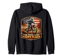 El Sendero es mi Lugar Feliz Motocross MX Rider Sun Sudadera con Capucha