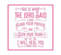 El señor dijo te sanaré versículo bíblico caligrafía escritura cristiana Decoración de vinilo para pared 42x42cm Personalización personalizada Rosa